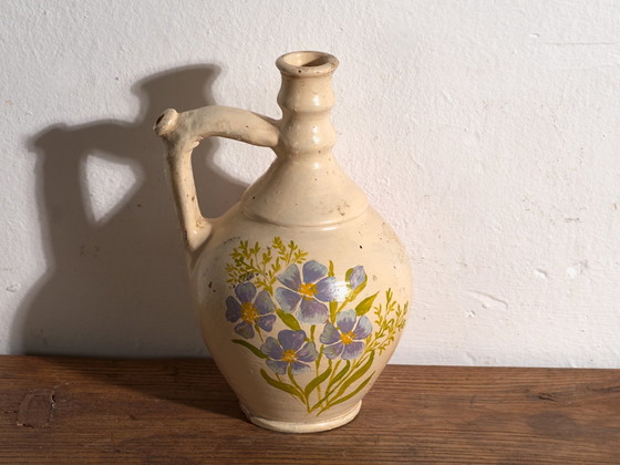 Cruche en céramique émaillée antique, Europe Centrale, circa 1920, Vaisselle, Jaune (photo 6 sur 9)