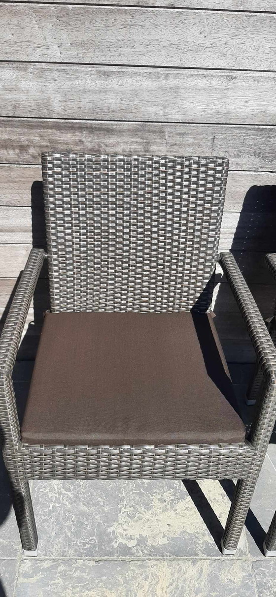 Image 1 of 4 sillas de patio apilables con cojines