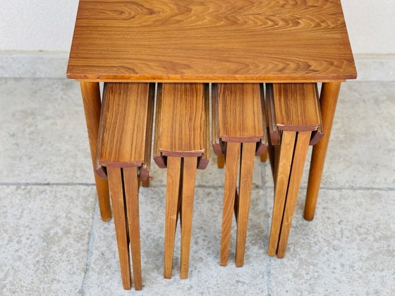 Image 1 of Set of 5 Scandinavian nesting coffee tables in teak, 1960