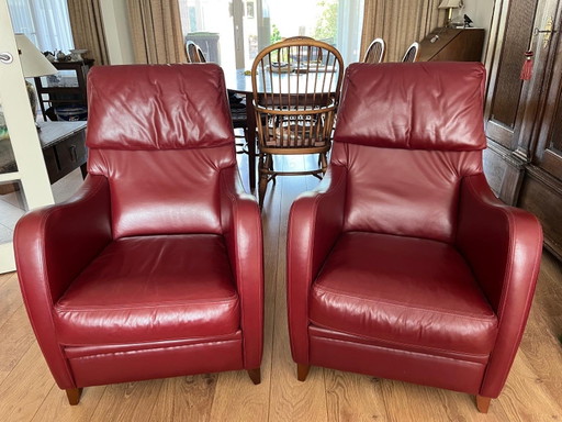 2 belle Poltrone in pelle rossa