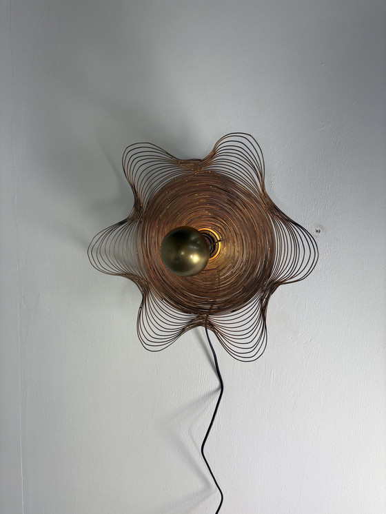 Image 1 of Vintage messing wandlamp bloempot