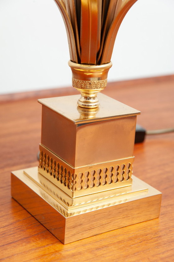 Palm tree brass table lamp in Hollywood Regency style by Boulanger / Maison Charles, 1970s – Metal (photo 6 of 6)