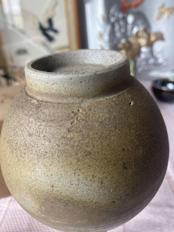 Image 1 of Antieke Japanse Bizen Ware vaas in doos