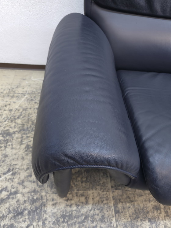 Image 1 of De Sede ds 2011 Designer Sofa Leather Sofa Couch Two-Seater Blue
