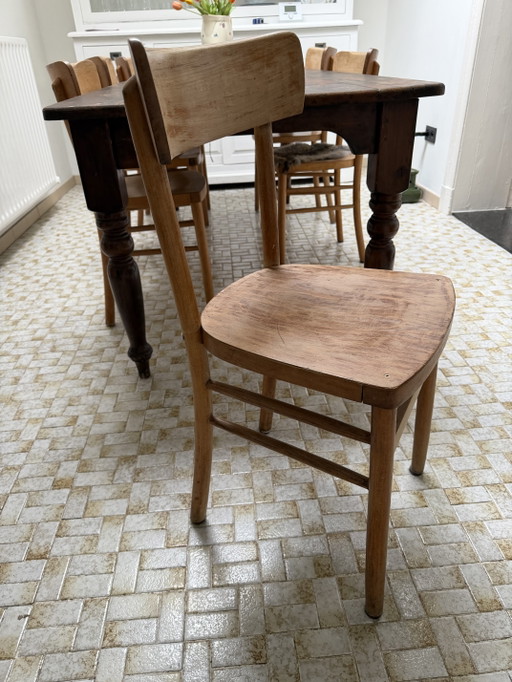 6 sedie vintage in legno – eetkamerstoelen, Wood (photo 2 of 7)