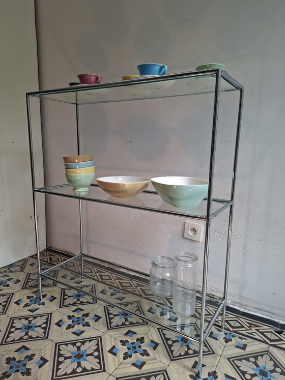 Abstracta Kast, Jaren Zestig Design, Poul Cadovius – Vitrinekasten, Chrome, Glass (photo 3 of 15)