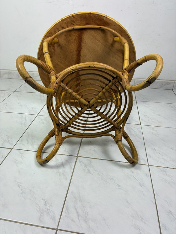 Tavolino vintage boho chic bambù formica, Tavolini, Rosso (foto 14 di 15)