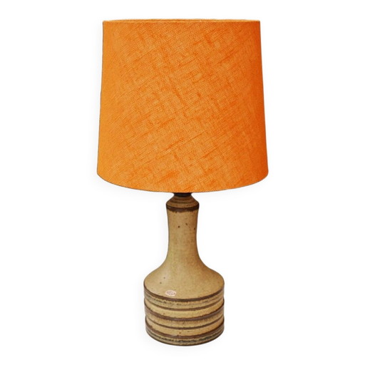 Vintage Danish stoneware pottery table lamp from Axella, 1970s