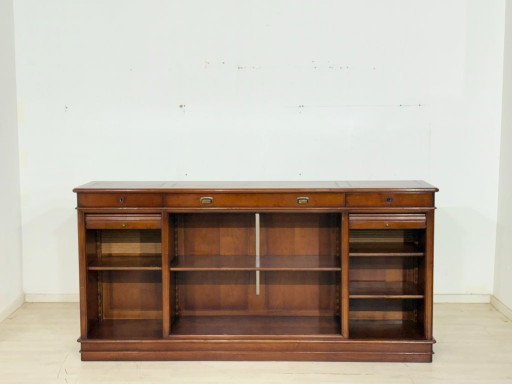 Classic mahogany office sideboard with roll-up doors/English colonial style/sideboard/1960s