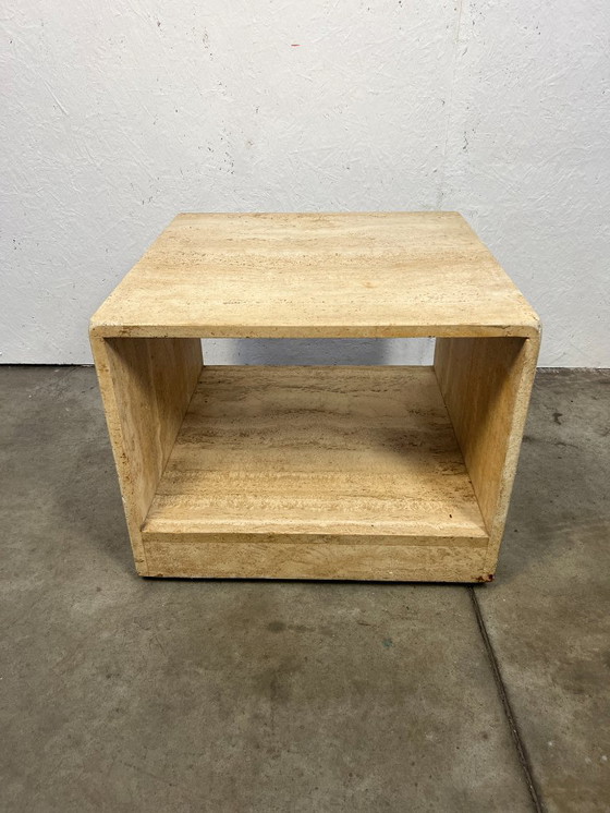 Image 1 of Tavolino da caffè/tavolino vintage. Travertino, Italia, anni '80