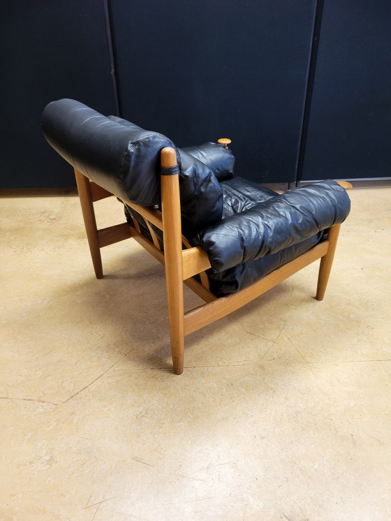 Image 1 of Vintage Black Leather Armchair By Eric Merthen For Ire Möbler