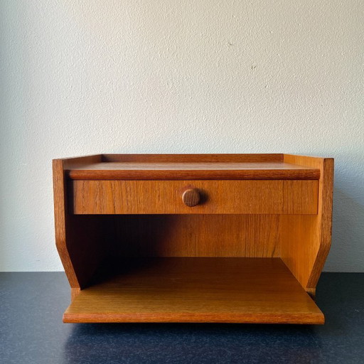 Vintage floating hallway cabinet/nightstand with drawer