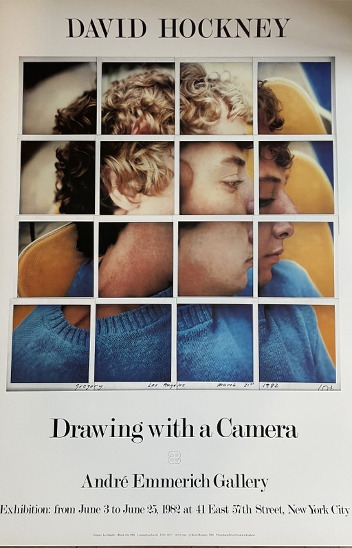 David Hockney, Dessin avec un appareil photo - Galerie Andre Emmerich, 1982, Copyright David Hockney Petersburg Press, imprimé e