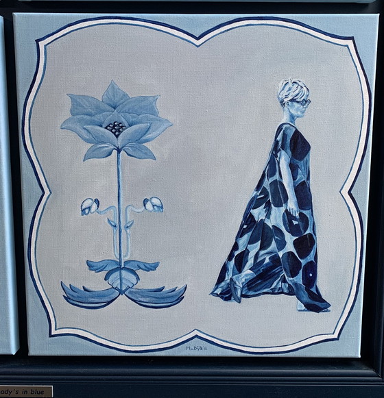 Image 1 of Olieverf op linnen Lady’s in blue