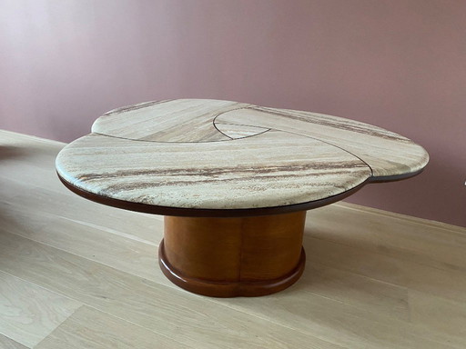 Jean Royère stijl salontafel koffietafel midcentury travertin