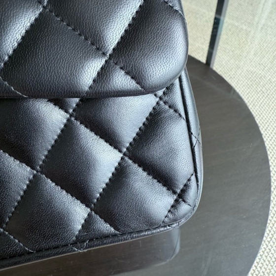 Image 1 of Chanel Classic Flap Jumbo - 30CM Quilted Lambskin Double Flap Black Gold Hardware