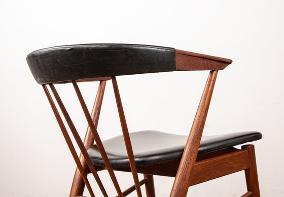 Image 1 of Danish armchairs in teak and skai by Helge Sibast for Sibast 1955.