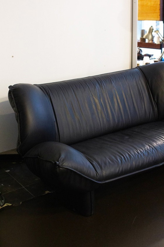 Image 1 of Divano in pelle blu scuro 'Tango' di Jan Armgardt per Leolux