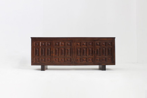 Vintage Brutalist sideboard, Spain, 1970s