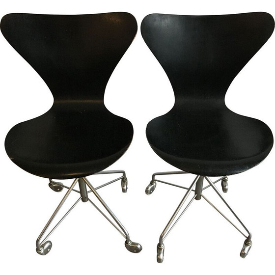 Image 1 of Pair of task chairs Fritz Hansen 3117 1960s