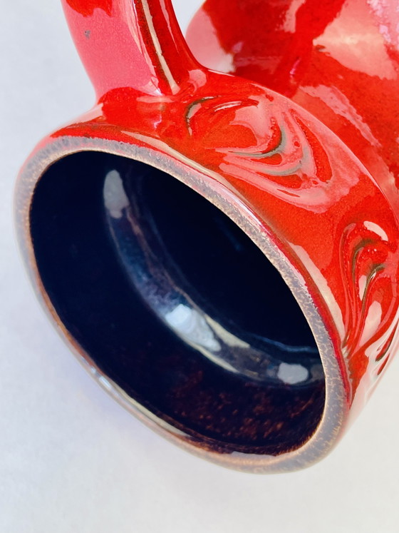 Image 1 of Scheurich Keramik 485-45 Amsterdam Onion vase, West Germany, 1970s, high-gloss red, exceptional condition, 46.5 cm