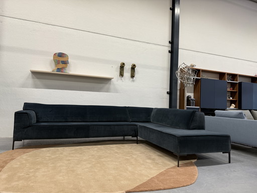 Design on Stock Bloq Canapé d'angle en velours bleu 330x242