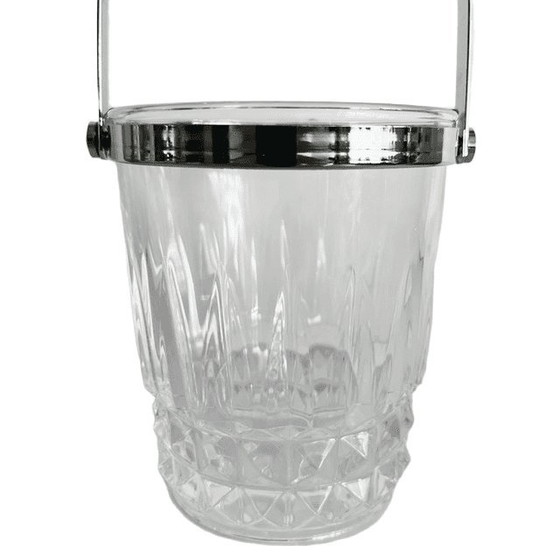 Secchiello per il ghiaccio vintage in cristallo Cristal d'Arques cromato, anni '60. – Accessori da tavola (photo 5 of 6)