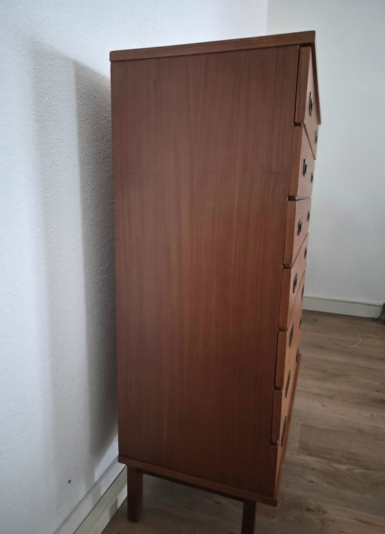 Mid-Century Modern Teakhouten Hoge Commode (jaren 60/70) – Ladekasten, Wood (photo 4 of 8)