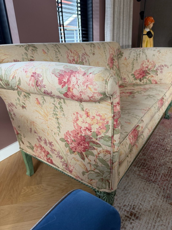 2.5 Seater Italian Design Sofa, 2 seaters, Textile, Wood, Creme (photo 2 of 11)