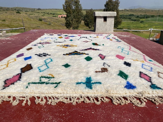 Image 1 of Authentiek Beni Ouarain tapijt 300x200 cm – Handgemaakt Marokkaans wollen tapijt – Minimalistisch Berbers tribaal ontwerp