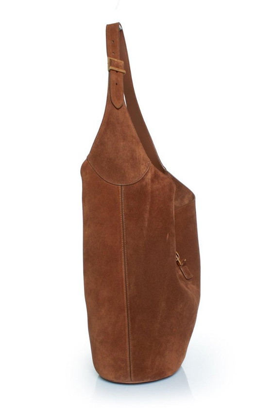 Image 1 of Saint Laurent, Hobo Le 5 A 7 en daim cognac