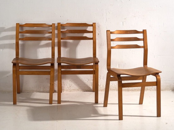 Chaises anciennes en hêtre et contreplaqué moulé – Europe Centrale, circa 1960 #S3 (photo 13 of 40)