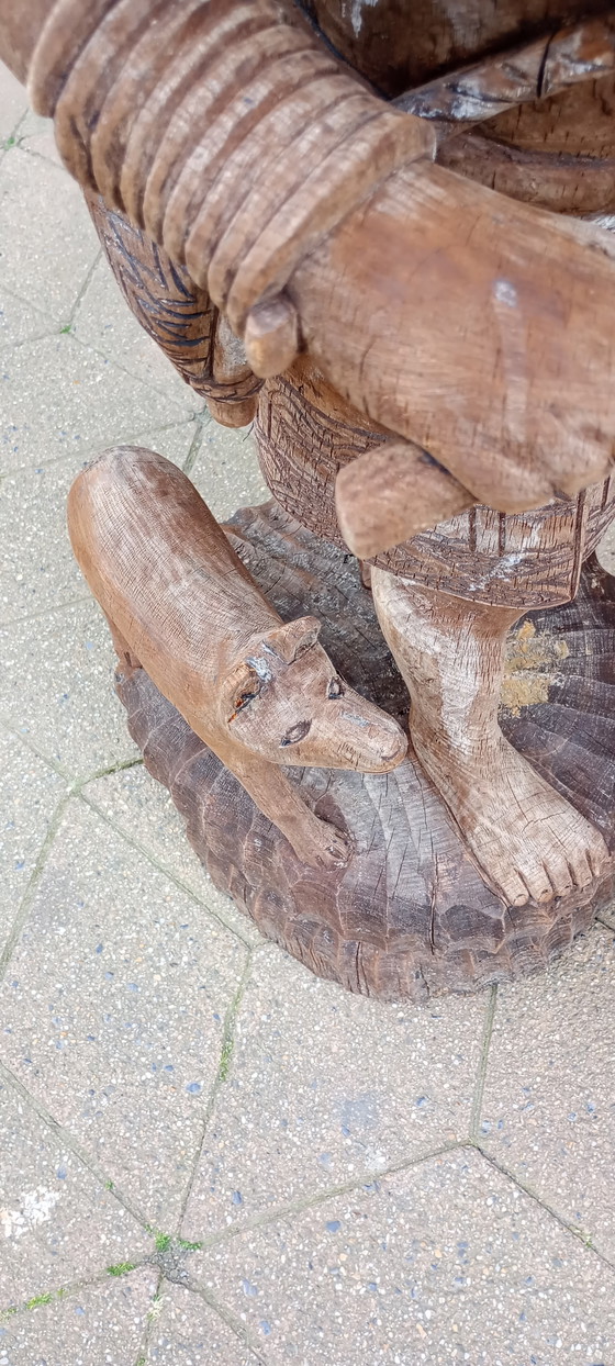 Image 1 of Zwei aus Holz geschnitzte Jäger