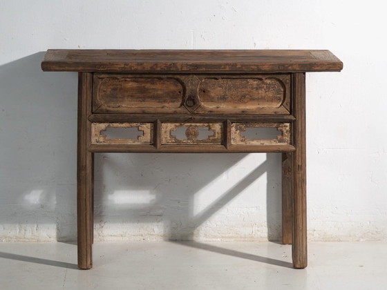 Consolle cinese antica con traforo geometrico – Cina, circa 1900 – Console, Wood, Iron (photo 29 of 40)