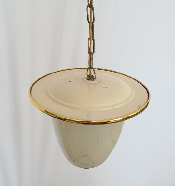 Zwei Pendelleuchten aus den 1950er Jahren – Glass, Metal (photo 7 of 11)