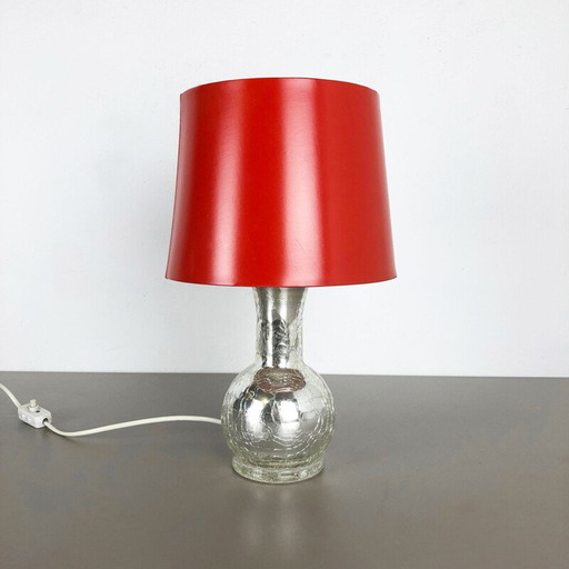 Lámpara de escritorio vintage roja de Uno y Östen Kristiansson para Luxus Vittsjö