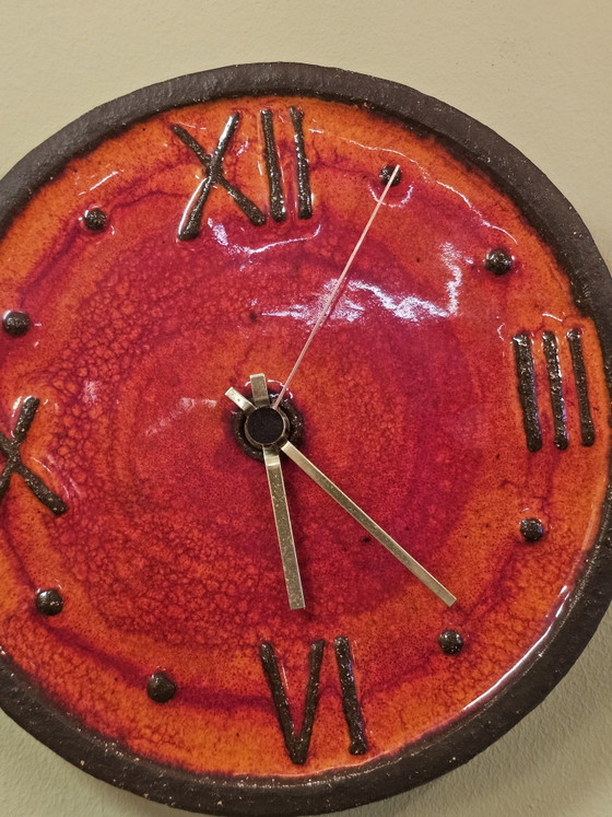 Vintage Krösselbach Ceramic Wall Clock Ceramic Clock (photo 6 of 9)