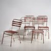 Antique red and white terrace chairs (c.1920). Set of 4 pieces – Garden chairs, Wood, Iron (photo 8 of 40)