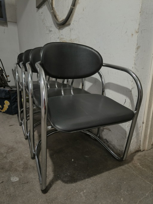 Effezeta Italy buisframe stoelen 4 stuks 