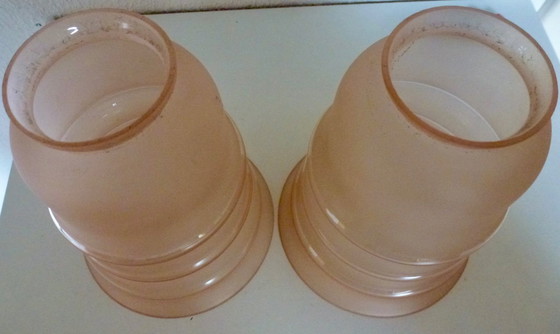 Image 1 of 3x Vintage Opaline lampenkappen.