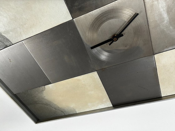 Image 1 of Horloge Murale XL • Otto Louis • Métal/Pierre/Bois • 50 cm x 50 cm • 1975 