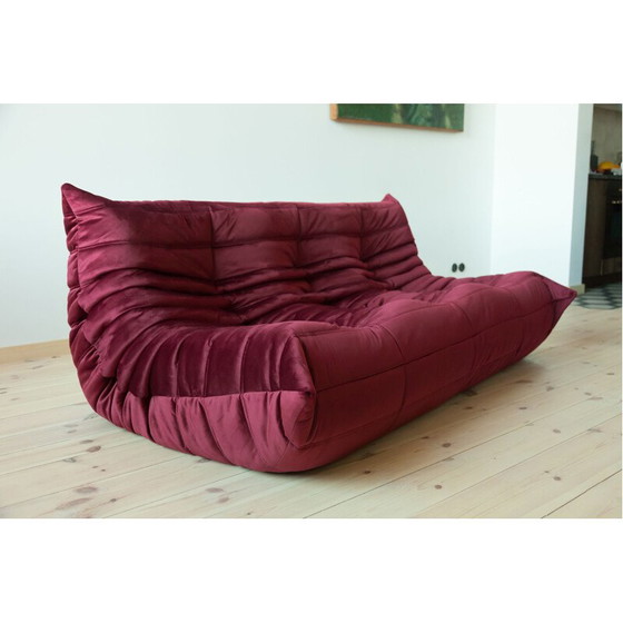 Image 1 of Ensemble salon vintage Togo en velours bordeaux par Michel Ducaroy pour Ligne Roset, France 1970