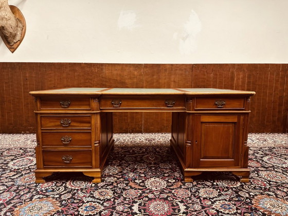 Scrivania classica inglese Partnerdesk – Scrivanie, Leather, Wood (photo 3 of 19)