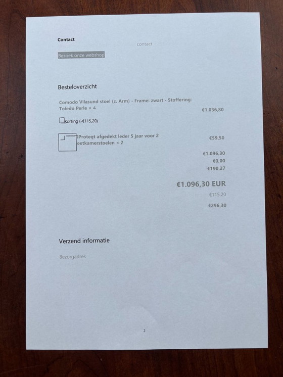 Image 1 of Comodo Vilasund eetkamerstoelen (set van 4) – lichtgrijs – zwart stalen frame