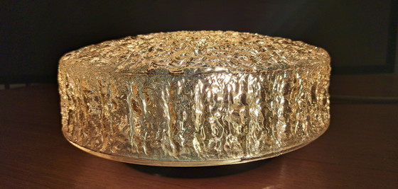 Image 1 of Plafonnier Peill & Putzler – Verre cristal, aspect doré, style rétro années 70