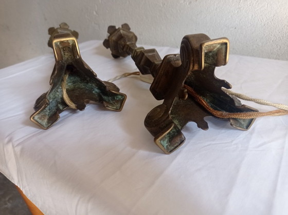 Lamps - Bronze - Transformed Candelabras – Table lamps, Textile (photo 3 of 38)