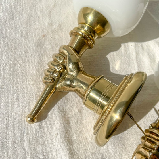 Coppia di applique vintage in ottone – Maison Jansen, anni '60 – Illuminazione (photo 3 of 10)