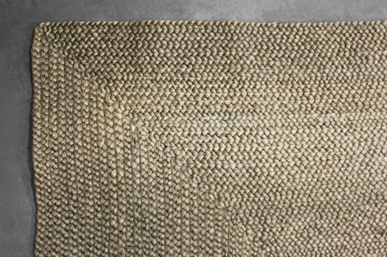 Image 1 of Vintage Indiaas bruin platgeweven jute tapijt, jaren 70