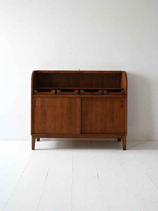 Vintage Scandinavian oak secretaire by Nybro Möbelfabrik