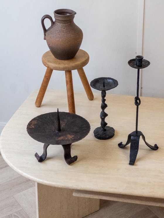 Image 1 of Mesa de travertino en forma de lágrima